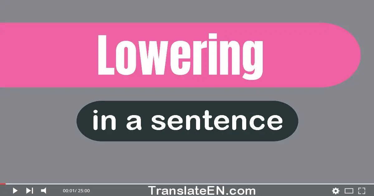 Lowering in a sentence