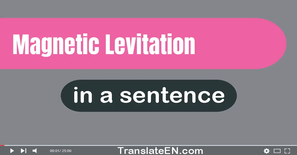 Magnetic Levitation in a sentence