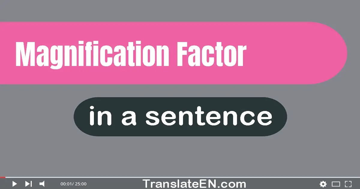 Magnification Factor in a sentence