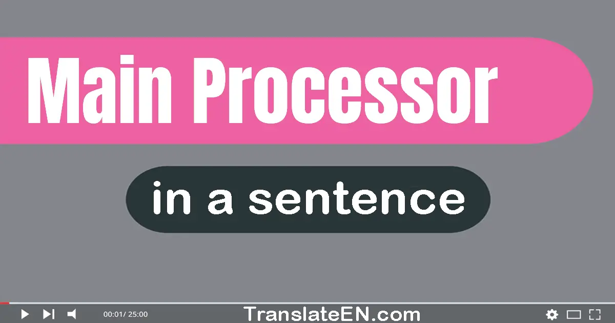 Main Processor in a sentence