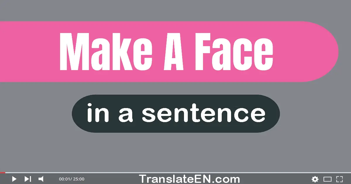 Use "make a face" in a sentence | "make a face" sentence examples
