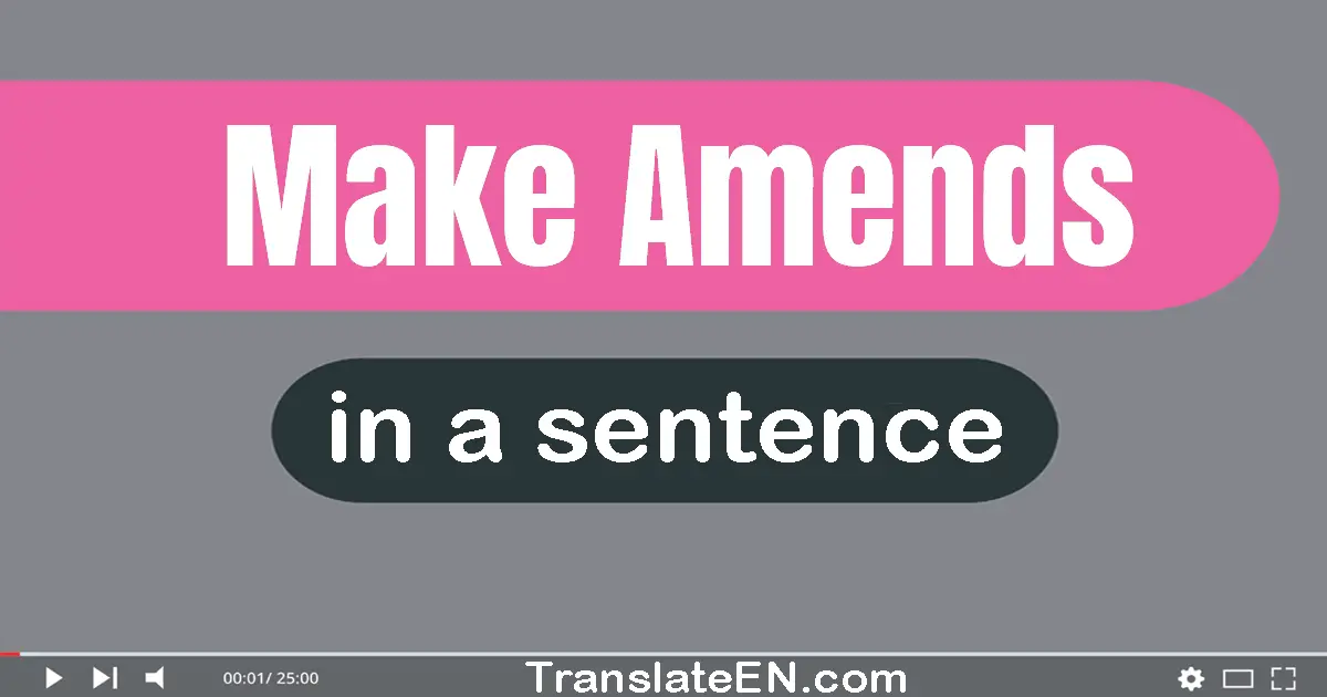 Use "make amends" in a sentence | "make amends" sentence examples