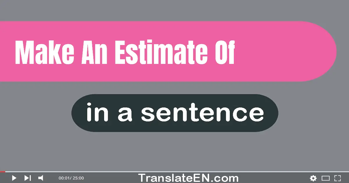 Use "make an estimate of" in a sentence | "make an estimate of" sentence examples