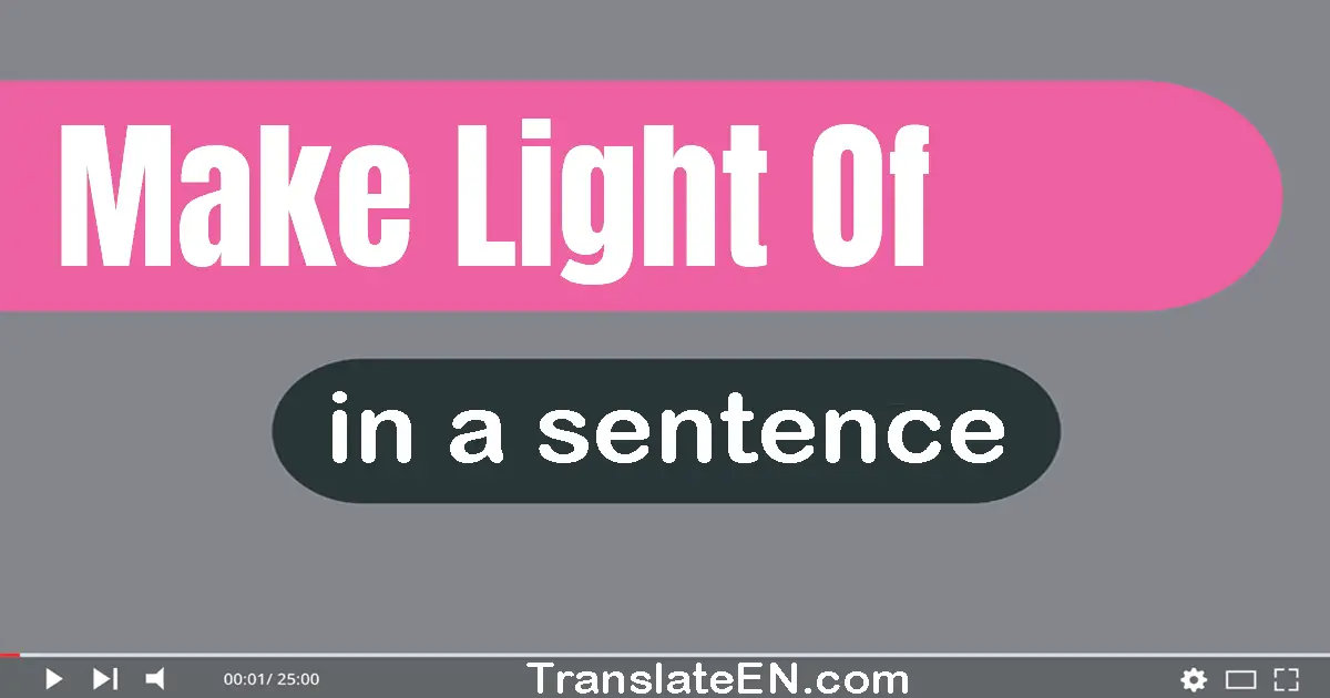 Make Light Of in a sentence