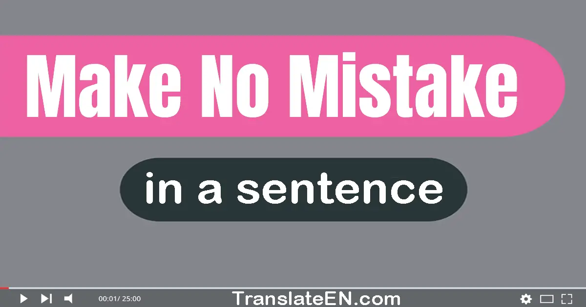 Make No Mistake in a sentence