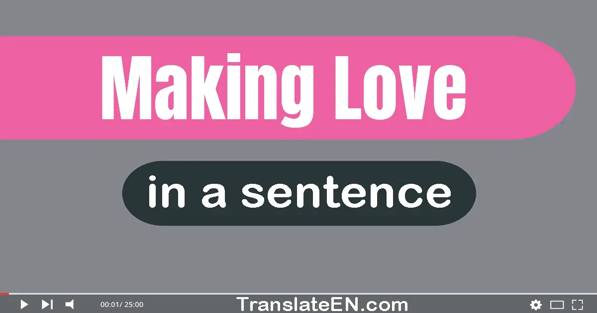 Use "making love" in a sentence | "making love" sentence examples