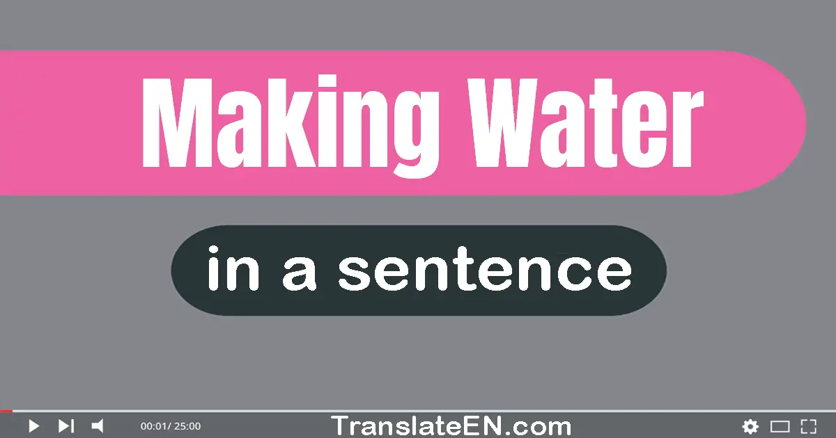 Use "making water" in a sentence | "making water" sentence examples