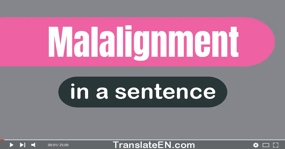 Use "malalignment" in a sentence | "malalignment" sentence examples