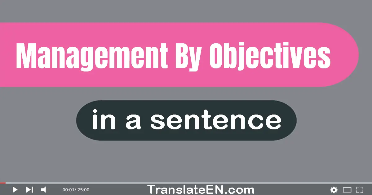 Management By Objectives in a sentence