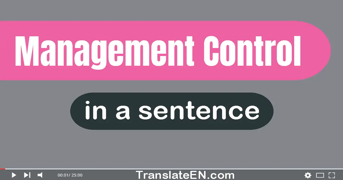 Management Control in a sentence