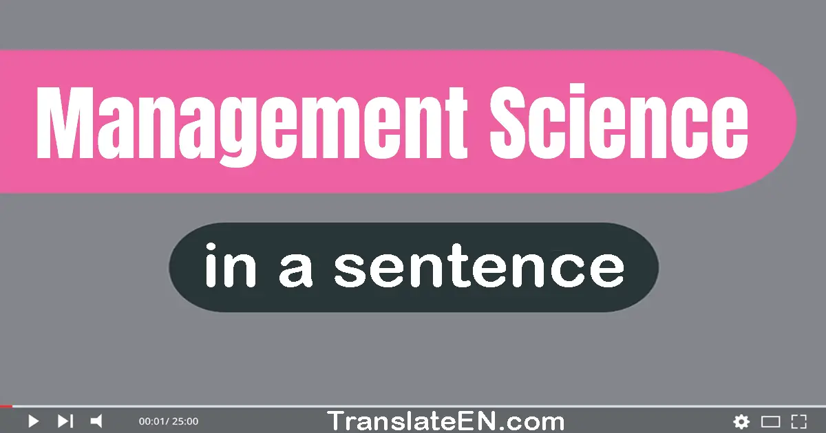 Management Science in a sentence