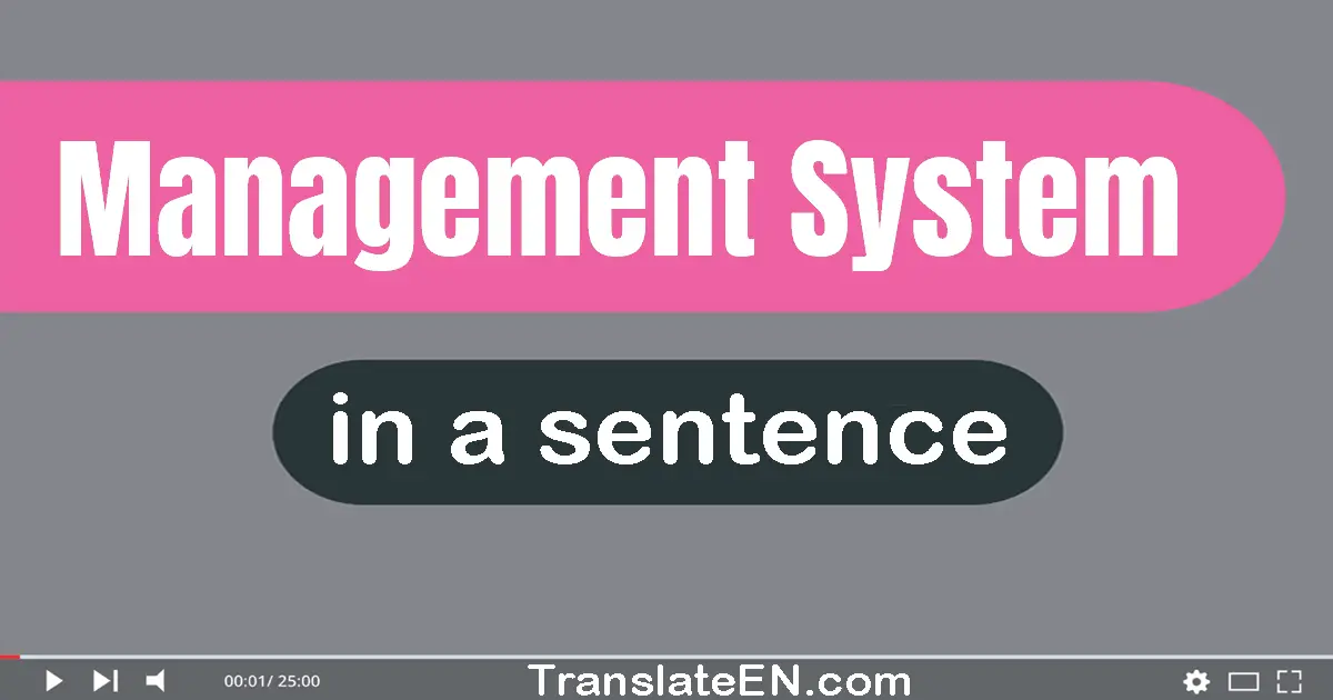 Management System in a sentence