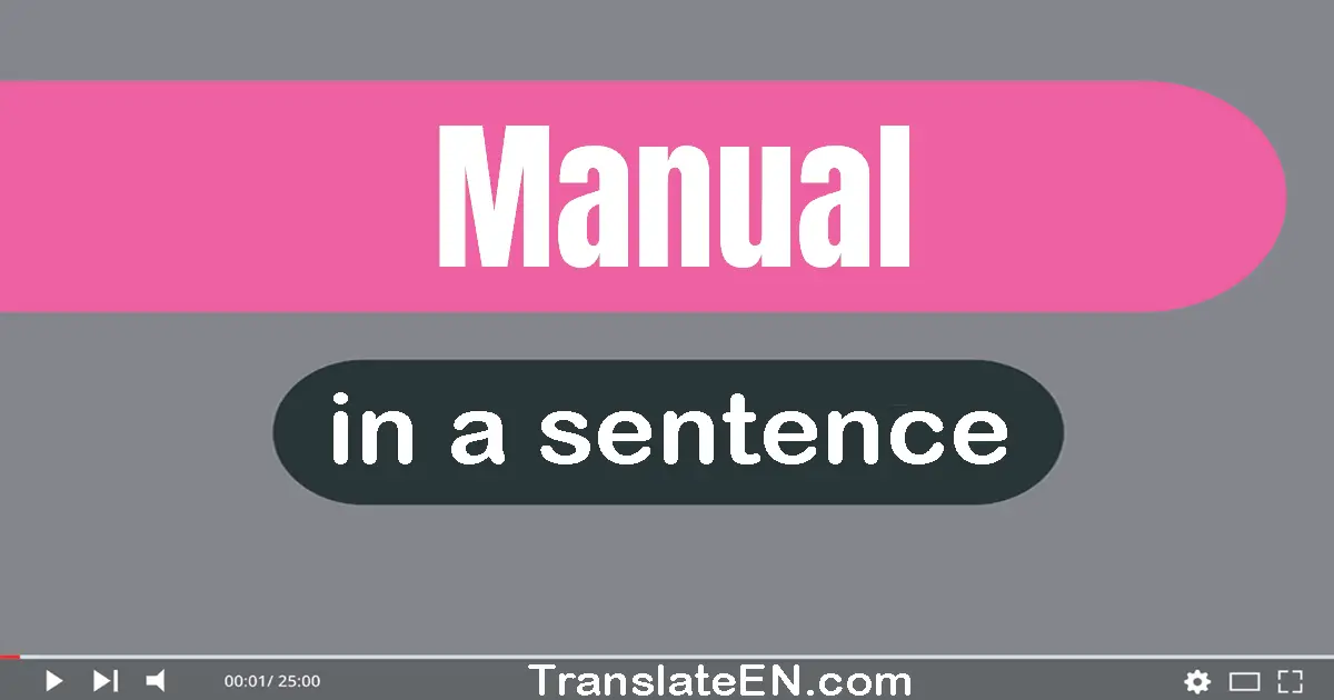 Use "manual" in a sentence | "manual" sentence examples