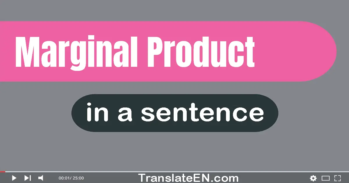 Use "marginal product" in a sentence | "marginal product" sentence examples