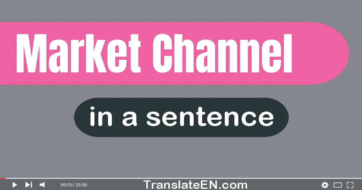 Use "market channel" in a sentence | "market channel" sentence examples