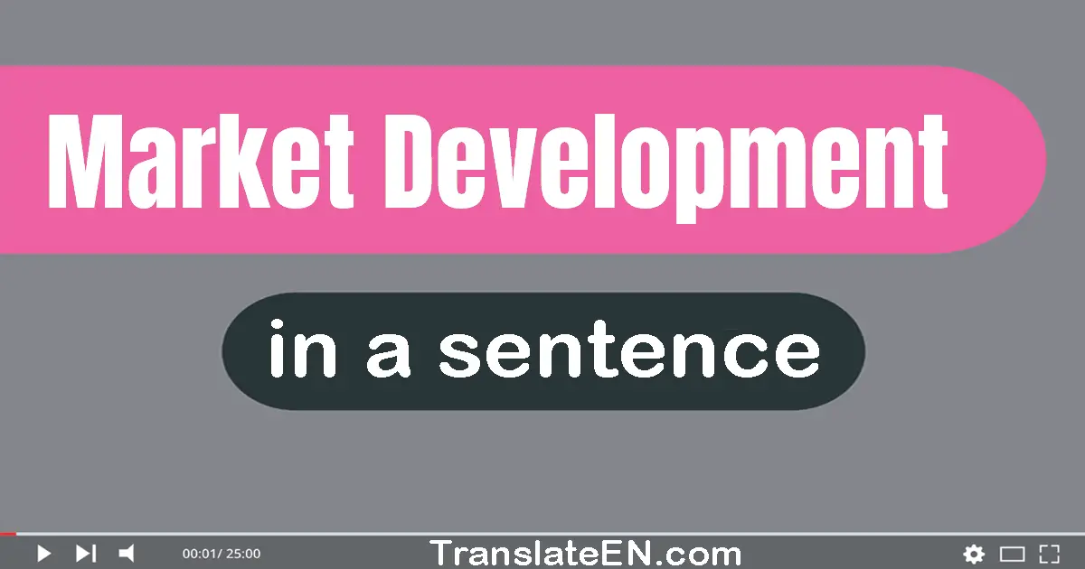 Use "market development" in a sentence | "market development" sentence examples