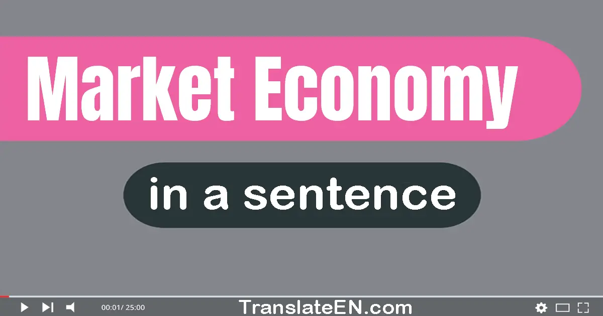 Use "market economy" in a sentence | "market economy" sentence examples