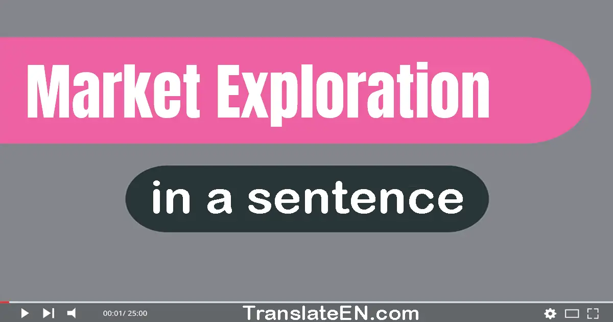 Use "market exploration" in a sentence | "market exploration" sentence examples
