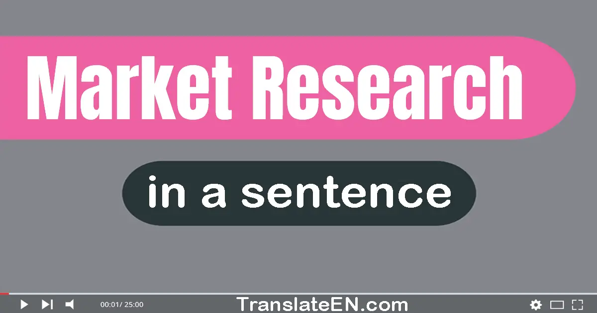 Use "market research" in a sentence | "market research" sentence examples