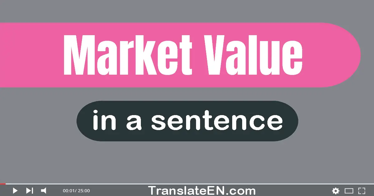Use "market value" in a sentence | "market value" sentence examples