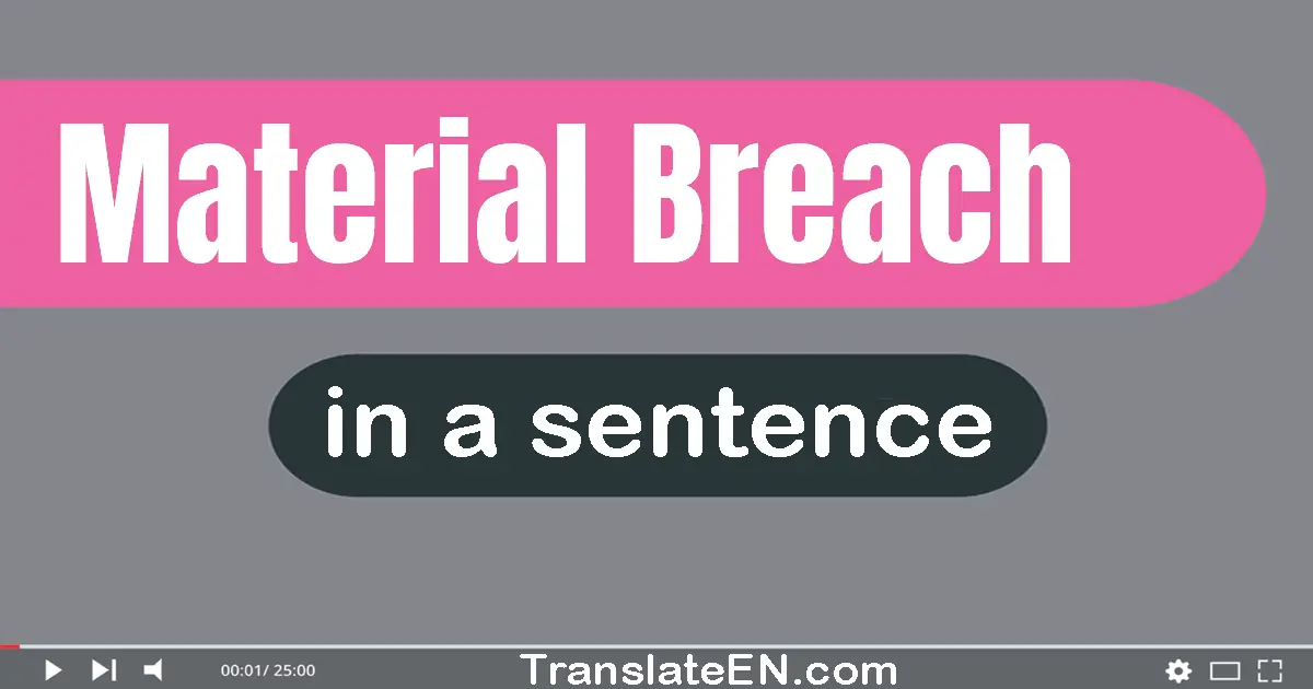 Material Breach in a sentence