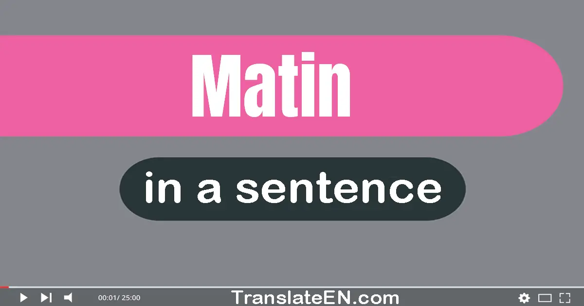 Use "matin" in a sentence | "matin" sentence examples