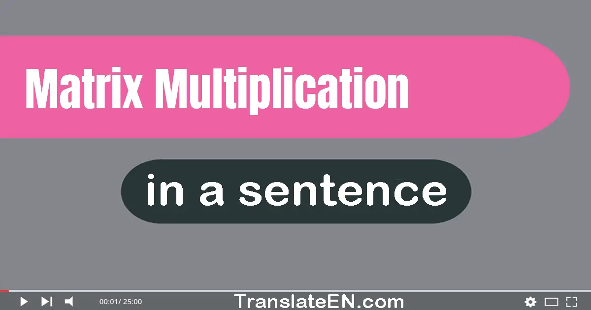 Use "matrix multiplication" in a sentence | "matrix multiplication" sentence examples