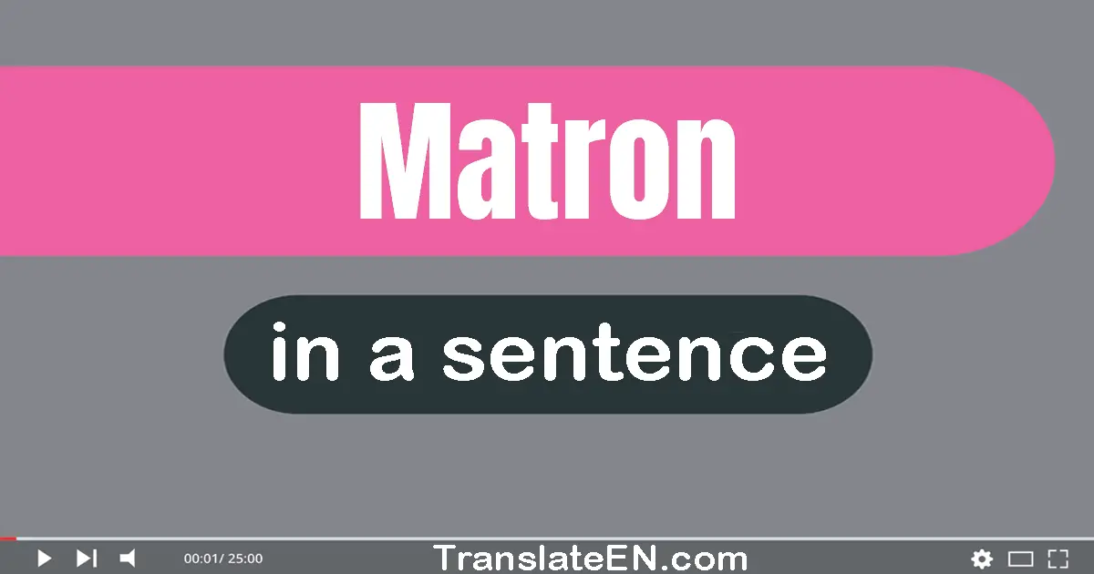 Use "matron" in a sentence | "matron" sentence examples