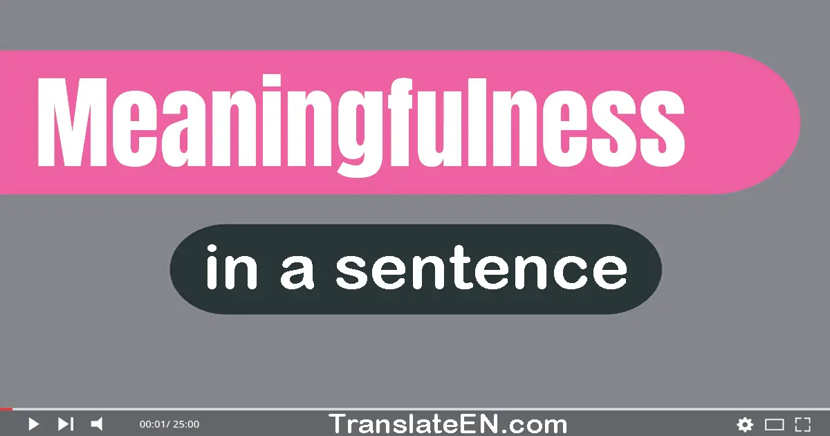 Meaningfulness in a sentence