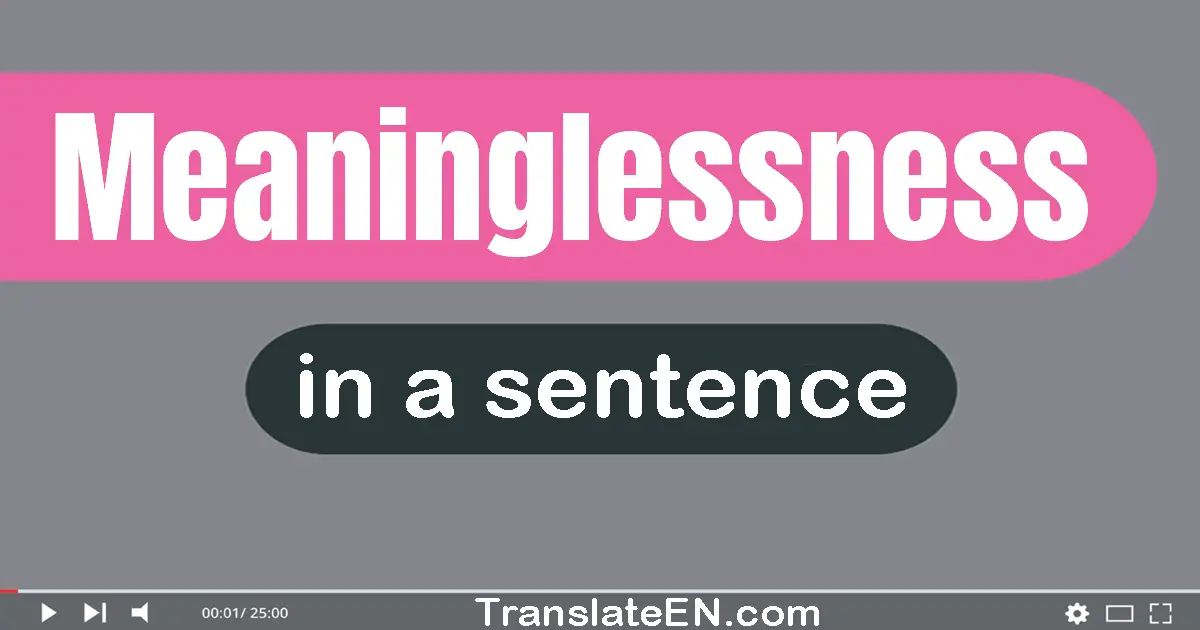 Meaninglessness in a sentence