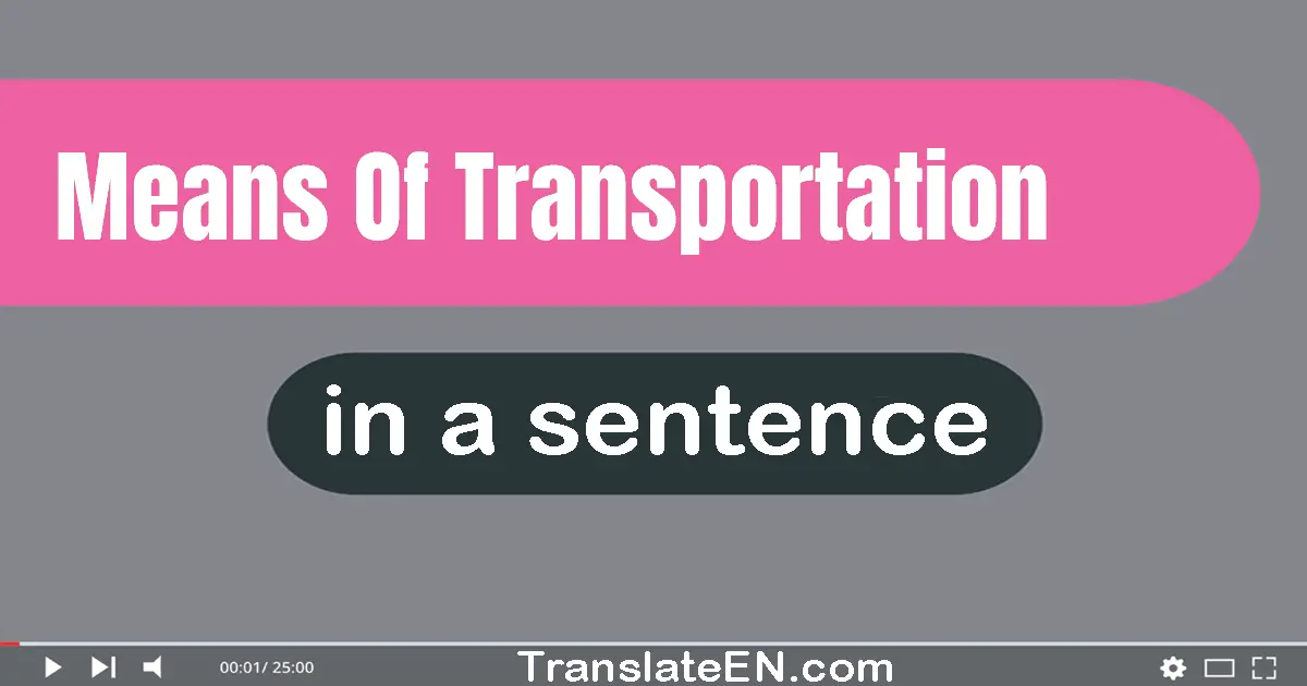 Means Of Transportation in a sentence