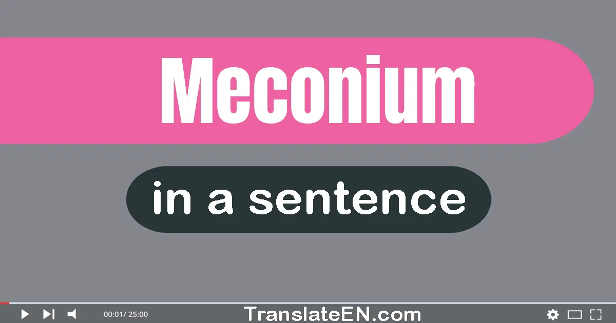 Use "meconium" in a sentence | "meconium" sentence examples