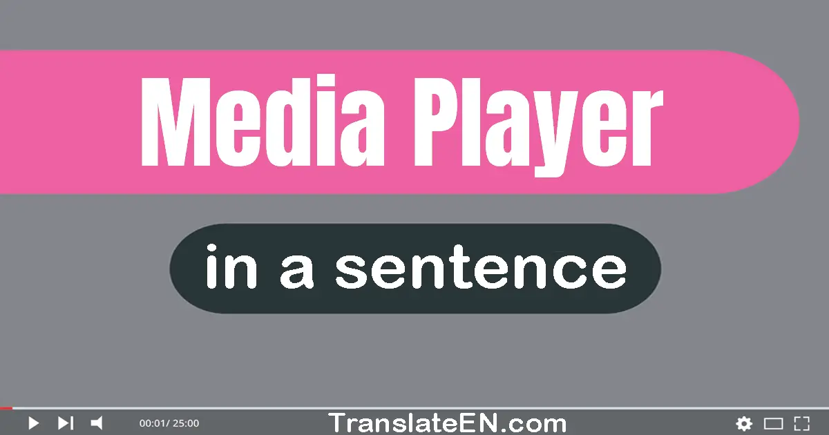 Use "media player" in a sentence | "media player" sentence examples