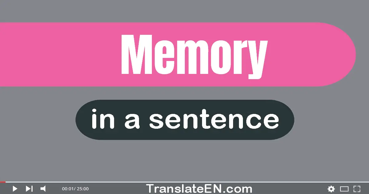 Use "memory" in a sentence | "memory" sentence examples