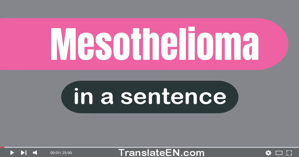 Use "mesothelioma" in a sentence | "mesothelioma" sentence examples