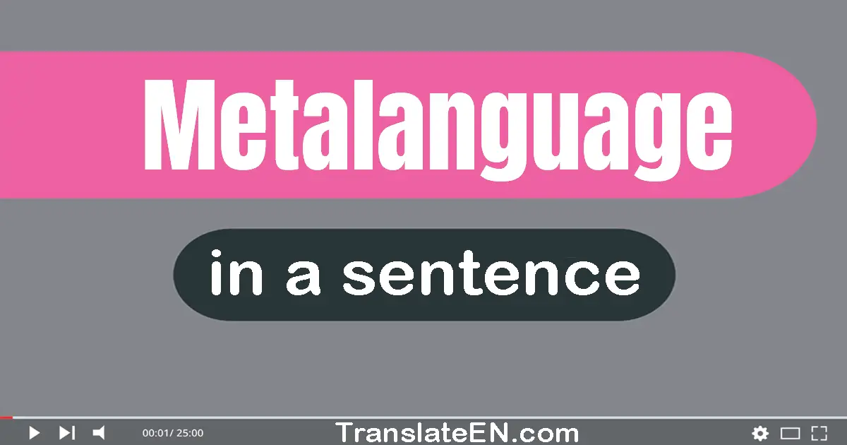 Metalanguage in a sentence