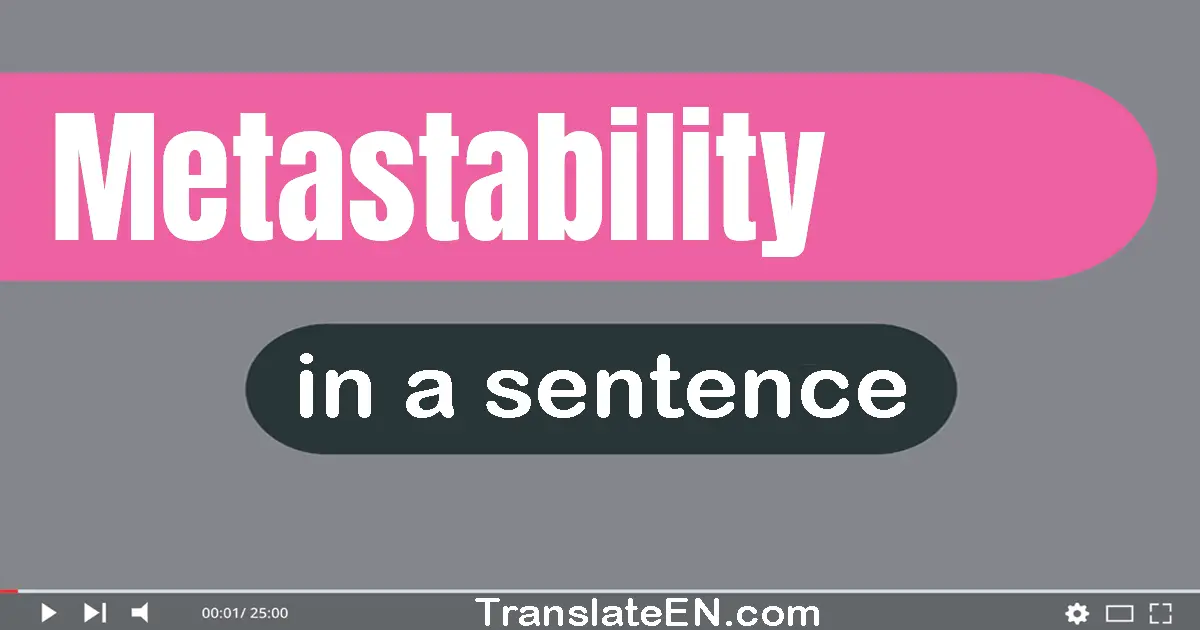 Use "metastability" in a sentence | "metastability" sentence examples