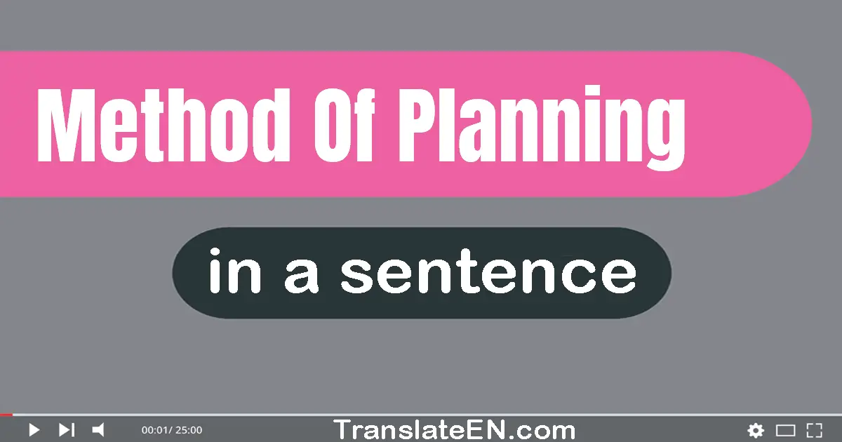 Method Of Planning in a sentence