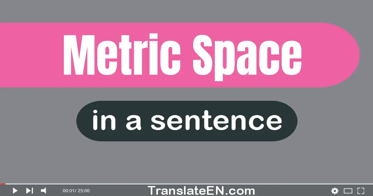 Metric Space in a sentence