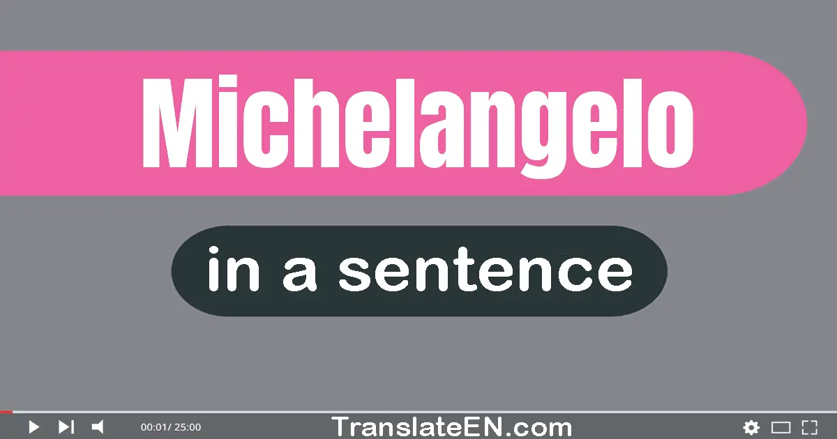 Use "michelangelo" in a sentence | "michelangelo" sentence examples