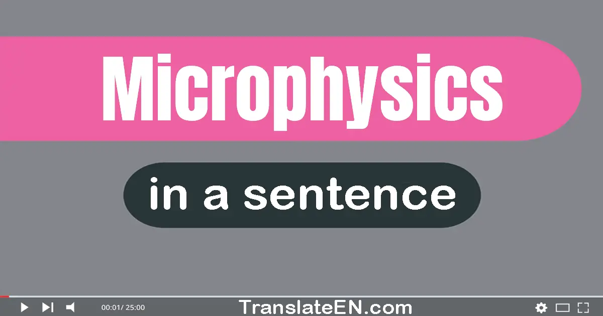 Microphysics in a sentence