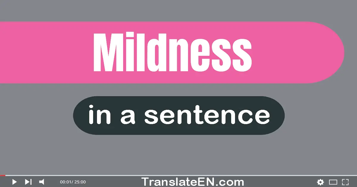 Use "mildness" in a sentence | "mildness" sentence examples