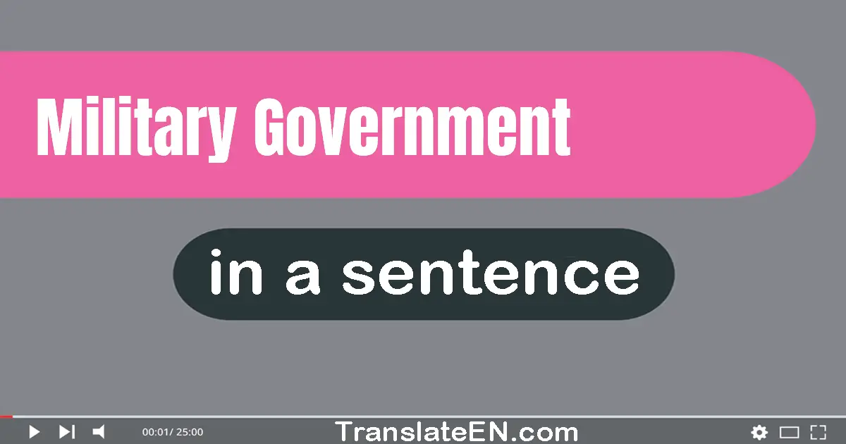 Military Government in a sentence