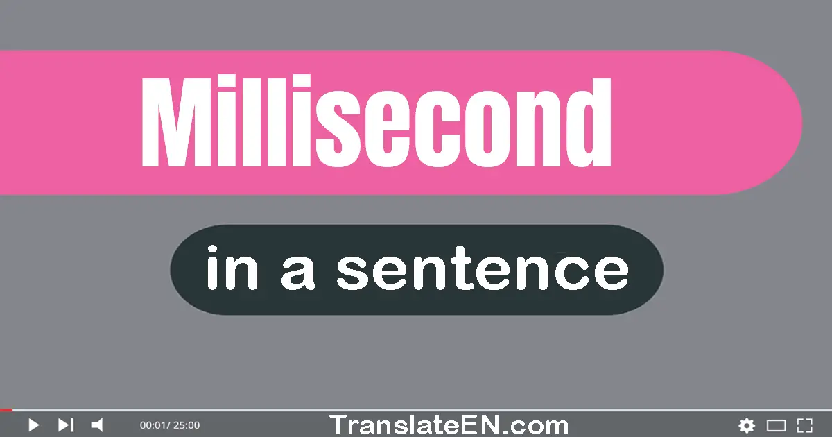 Millisecond in a sentence