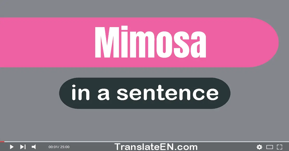 Mimosa in a sentence