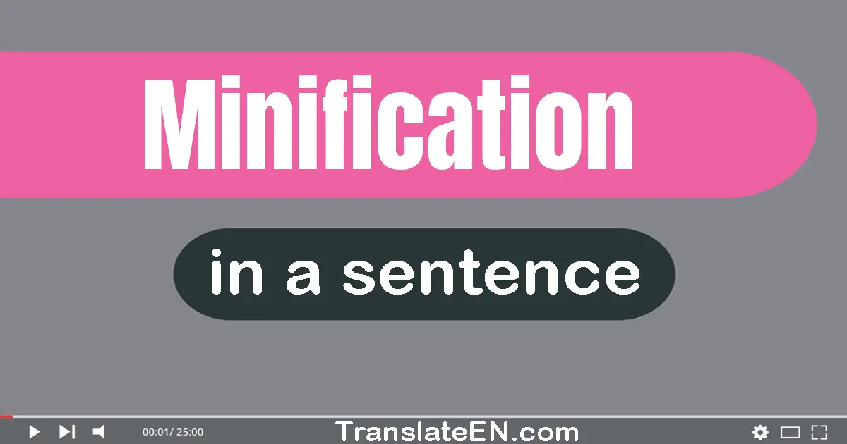 Minification in a sentence