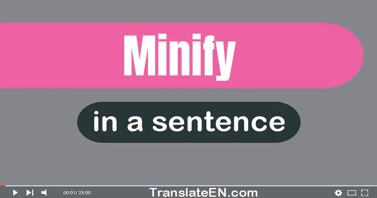 Minify in a sentence