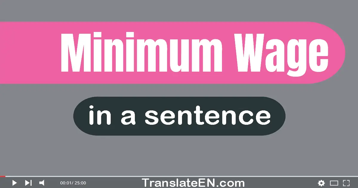 Minimum Wage in a sentence