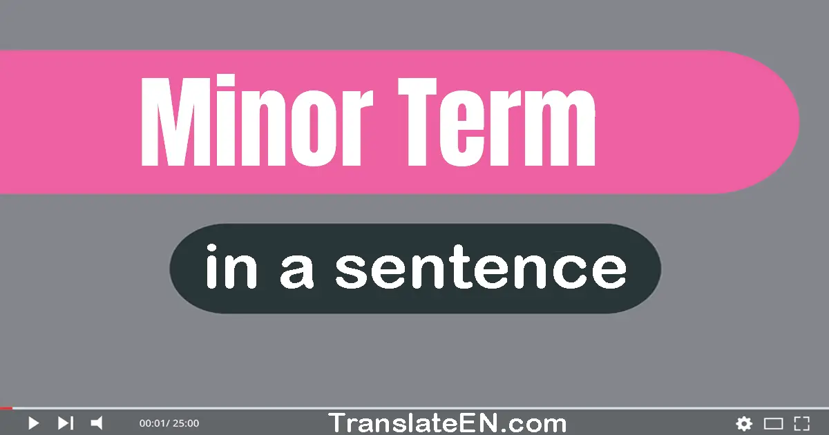 Minor Term in a sentence