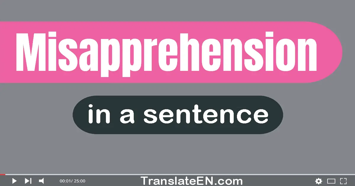 Misapprehension in a sentence